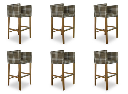 6x Barhocker Eck Stuhl Sessel Stühle Hocker Tresen Stuhl Polster Set Caro